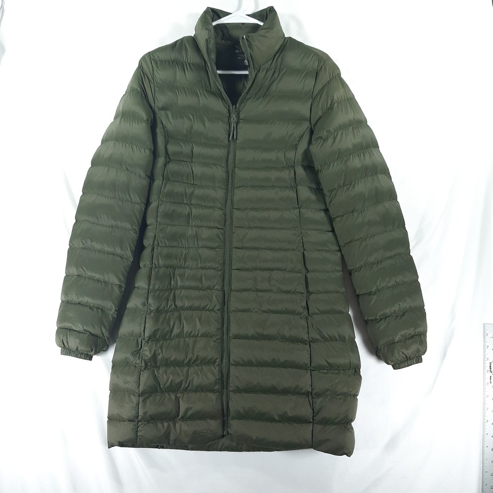Mountain Warehouse Women Olive Green Puffer Jacket Longline Quilted Coat Small